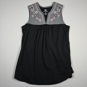 Sherpa Adventure Gear Shaanti Embroidery Tank Top Black Grey Womens Small